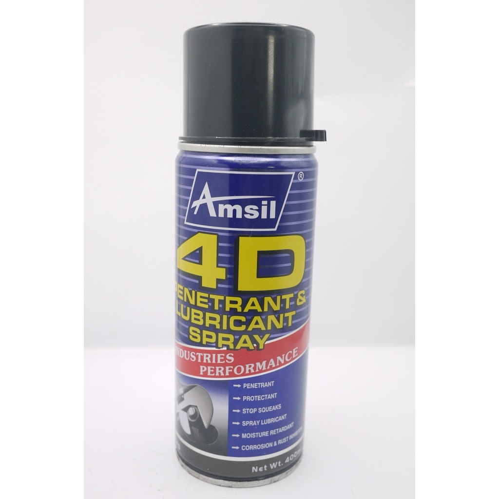 Amsil 4D Penetrant & Lubricant Spray 400 ml สเปรย์หล่อลื่นเอนกประสงค์ คลายน็อต ป้องกันสนิม