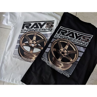 เสื้อยืด พิมพ์ลายรถแข่ง Rays TE37 สไตล์ร่วมสมัย