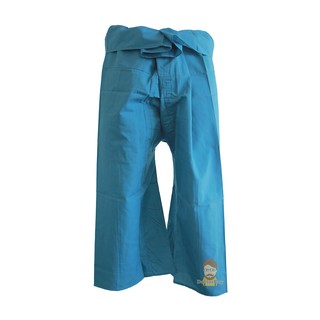 กางเกงเล สีเทาอมเขียว แบบยาว Thai Fisherman Pants