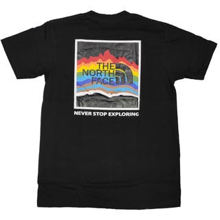 ⭐ The North Face ⭐ เสื้อยืด คอกลม แขนสั้น แฟชั่น นอร์ธเฟซ exploring สีรุ้ง rainbow unisex