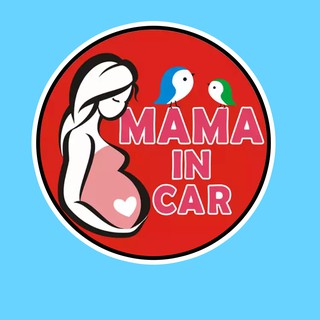 จุ๊บติดกระจก Pregnant in car สติ๊กเกอร์ คนท้องในรถ แผ่นแม่เหล็กติดรถ PND55