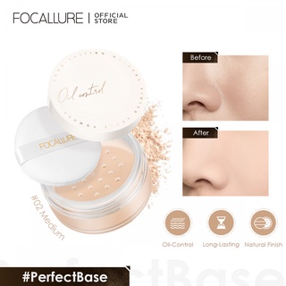 Focallure PerfectBase แป้งฝุ่นควบคุมความมัน ติดทนนาน แป้งธรรมชาติ ไม่เหนียวเหนอะหนะ เรียบเนียน แป้ง