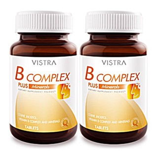 VISTRA B Complex Plus Minerals วิตามินบีรวม (30 เม็ด) 2 ขวด