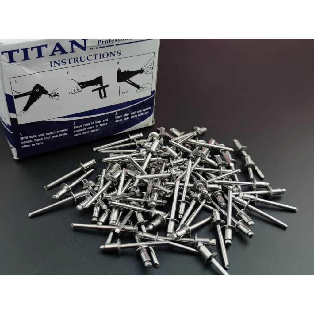 รีเวทสแตนเลสแท้ หมุดยึดท่อไอ หมุดย้ำสแตนเลส เบอร์ 6-2 เส้นศูนย์กลาง 10 mm. แกน 5 mm. (ราคาต่อ 1 ตัว)