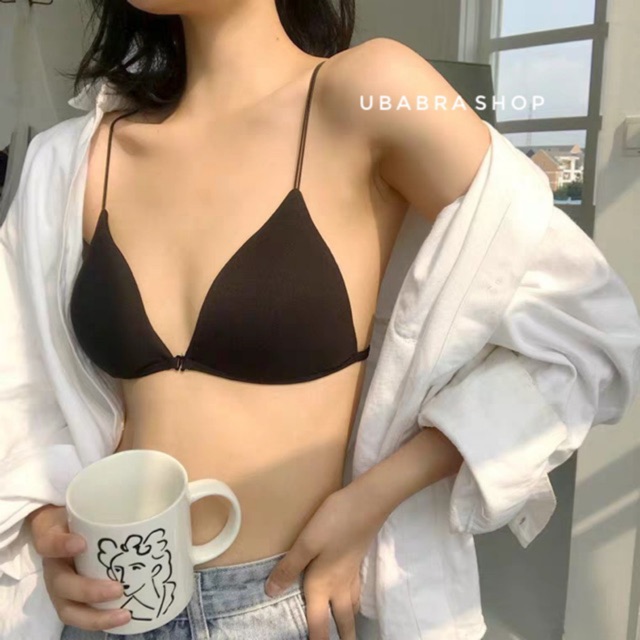 บราผ้าสายเดี่ยวเส้นเล็ก ตะขอหน้า มีฟองน้ำในตัว Bra-8010