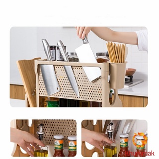 Khummak ชั้นวางเครื่องครัว พลาสติก มี 2 รุ่น  ชั้นวางเครื่องปรุง Kitchen Shelf with Cut board stand