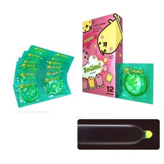 Shiny Lite Boy Condom ถุงยางอนามัยรุ่นพิเศษสุด มีรูปทรงกระชับ เรืองแสงได้ในที่มืด เขียว ชมพู ถุงยางเรืองแสง กล่อง 6 ชิ้น