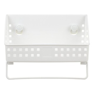 ตะกร้าแขวนติดผนังสูญญากาศ R1820 สีขาว  PLASTIC BASKET WITH SUCTION CUP R1820 WHITE