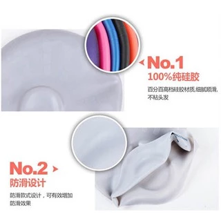 หมวกว่ายน้ำ แบบปิดหู กันน้ำเข้า Waterproof silicone swimming cap swimming cap