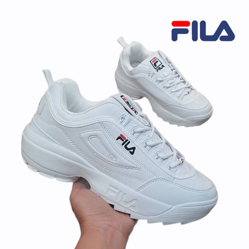 รองเท้าผ้าใบสตรี รองเท้า FILA สีขาวมีไซส์ใหญ่ 36-45 ใช้โค้ดลดอีก 100 บาท