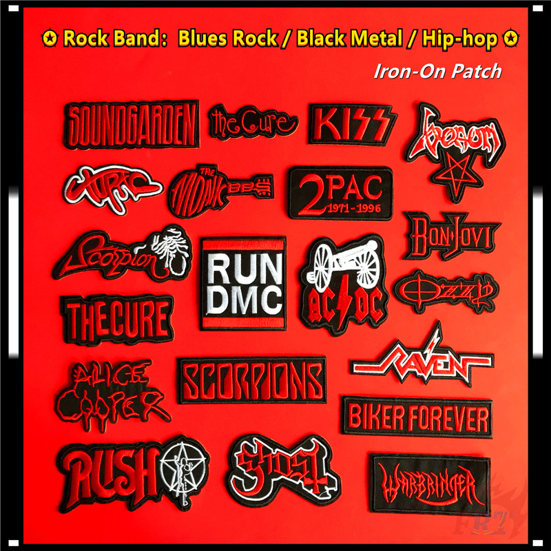 ♚ Rock Band：Blues Rock / Black Metal / Hip Pop - Series 05 Iron-On Patch ♚ 1Pc Rock N Roll DIY Sew on Iron on Badges Patches