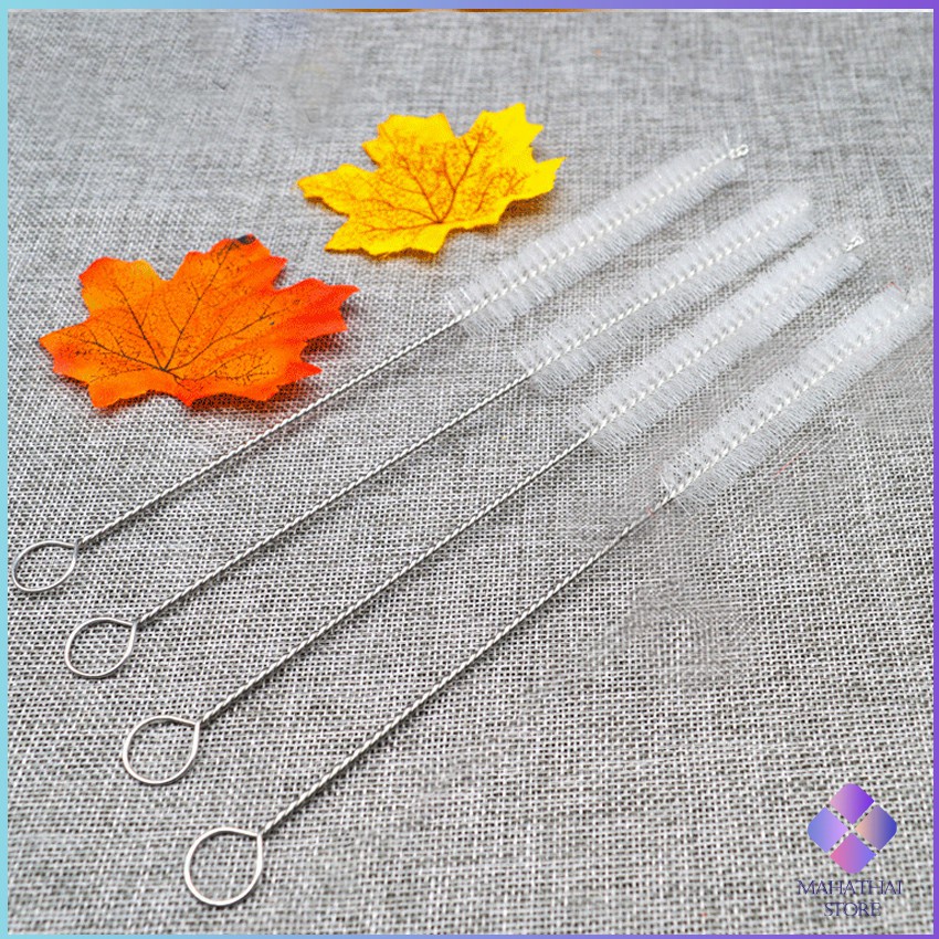 MahaThai แปรงล้างหลอดดูด จุกนม ขนไนล่อน ไม่ทำให้เป็นรอย  Stainless steel soft straw straw brush - รูปที่ 6