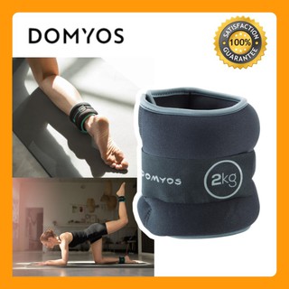 🔶🔶สนับถ่วงข้อมือและข้อเท้า DOMYOS แบบปรับขนาดได้สำหรับกระชับกล้ามเนื้อแพ็คคู่ น้ำหนัก 2 กก. 🔶🔶