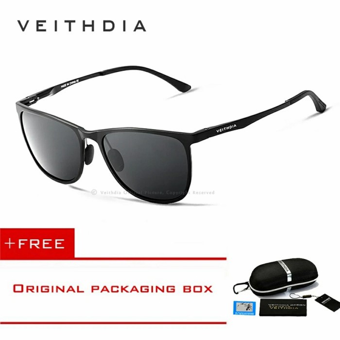 Hitam Veithdia 6623 แว่นกันแดดโพลาไรซ์สําหรับขับรถป้องกันรังสียูวีของแท้