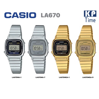 Casio นาฬิกาข้อมือผู้หญิง สายสแตนเลส รุ่น LA670WA, LA670WGA ของแท้ประกันศูนย์ CMG