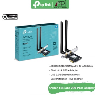 TP-LINK(การ์ดแลน)PCI Express AC1200 Bluetooth4.2 รุ่นArcher T5E(ประกันLifetime)