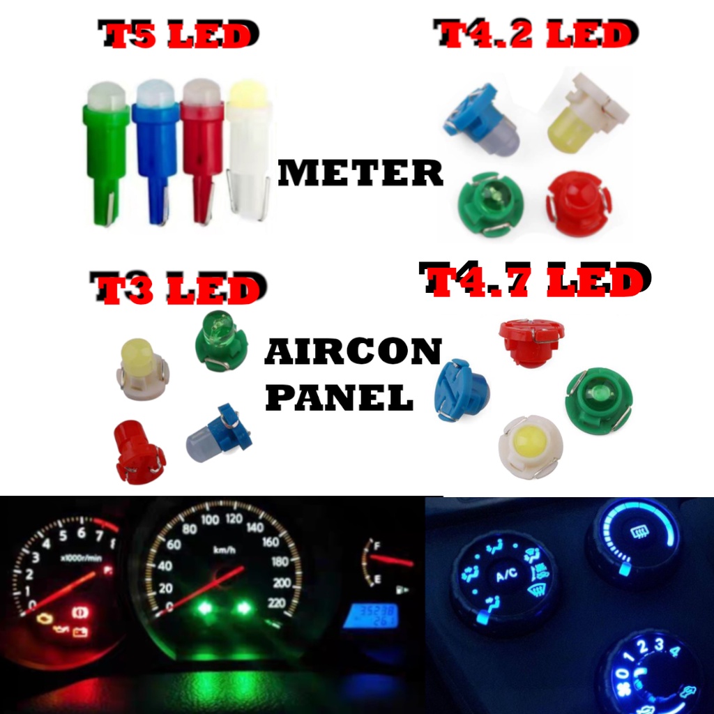 รถยนต์รถจักรยานยนต์ LED T5 T3 T4.2 T4.7 หลอดไฟ PROTON METER หลอดไฟ AIRCON PANEL DASHBOARD VIVA WIRA 