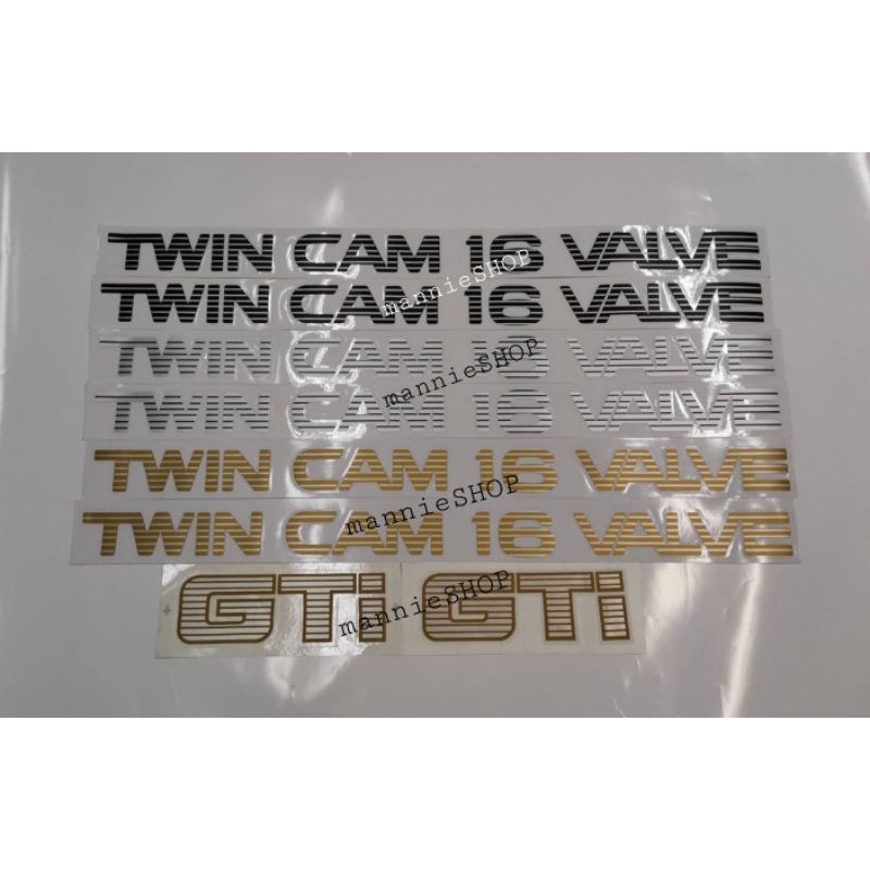 สติ๊กเกอร์แบบดั้งเดิม ติดข้างรถ TOYOTA COROLLA ปี 1992 โดเรม่อน คำว่า TWIN CAM 16 VALVE sticker ติดร