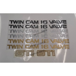 สติ๊กเกอร์แบบดั้งเดิม ติดข้างรถ TOYOTA COROLLA ปี 1992 โดเรม่อน คำว่า TWIN CAM 16 VALVE sticker ติดรถ แต่งรถ โตโยต้า