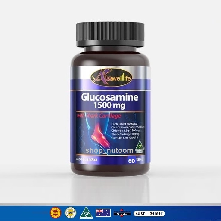 Auswelllife Glucosamine 1,500mg กลูโคซามีน ข้อเสื่อม ข้อเข่าอักเสบ ดูแลเอ็น กระดูกอ่อน และข้อ