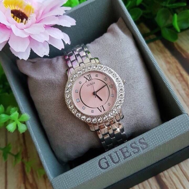 นาฬิกา GUESS Women's Stainless Steel Crystal Watch