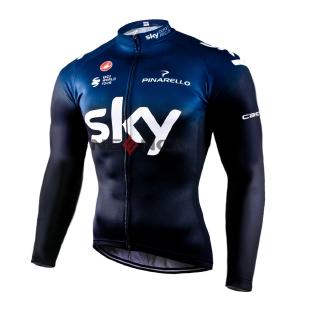 เสื้อแขนยาวลายทีม Sky 2019 สำหรับขี่จักรยาน-cx002