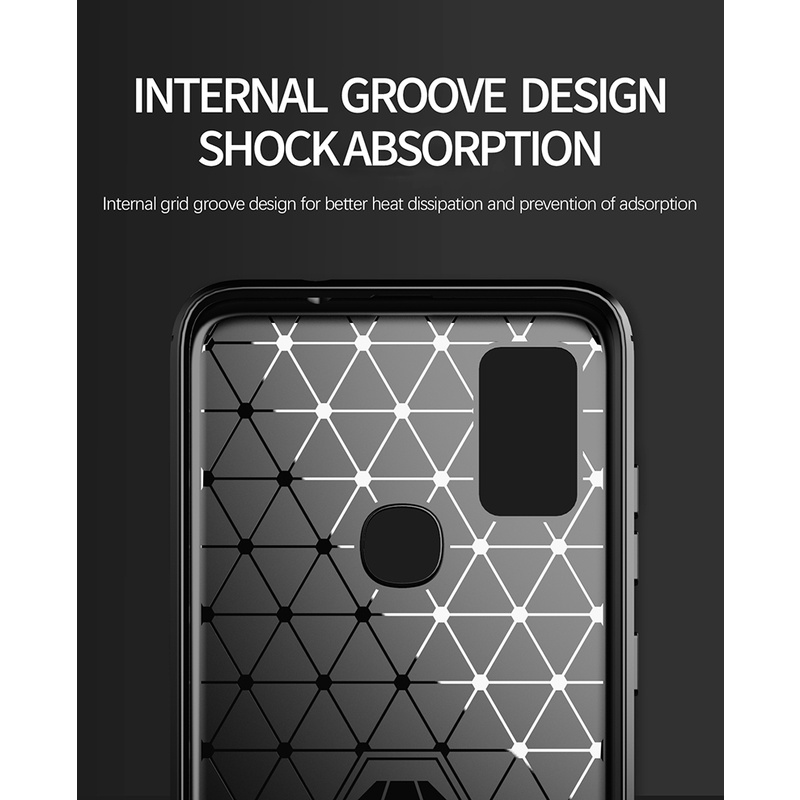 Samsung Galaxy M51 M31 M21 M11 เกราะกันกระแทกคาร์บอนไฟเบอร์แปรงไฮบริดเคส TPU - รูปที่ 4