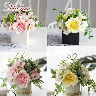 20 Styles Set Artificial Silk Rose Peony Dandelion With Pot Vase 1 Bouquet Flower Branch For Wedding Home Decoration Gif