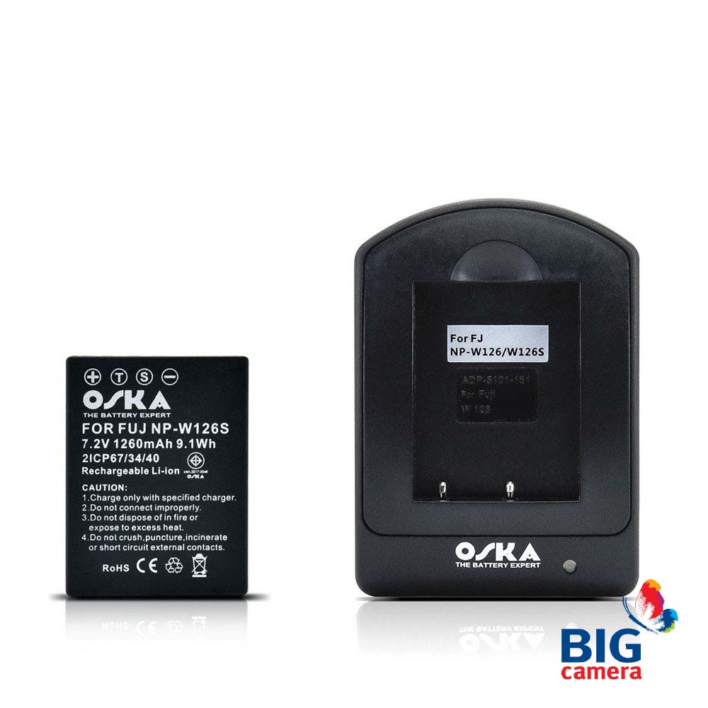 OSKA Camera Battery For Fuji ST NP-W126S + USB Charger แบตเตอรี่
