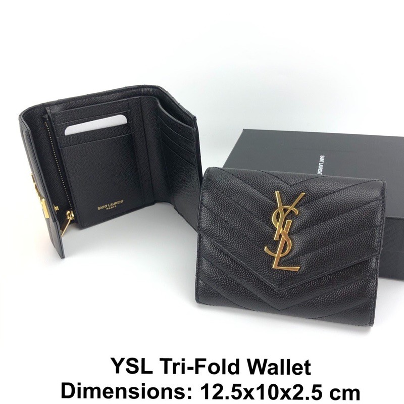 ถูกที่สุด ของแท้ 100% Ysl Tri-fold wallet