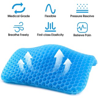 เบาะเจล Egg 3D Ice gel Cooling Pad Seat Cushion with Black Non-slip Comfortable Massage Seat Office Chair Health Care Pain Release