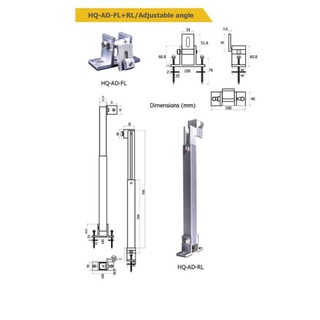 อุปกรณ์จับยึดแผงโซล่าเซลล์  HQ-AD-FL-RL / Adjustable angle