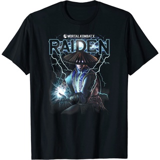 เสื้อยืดผ้าฝ้ายพรีเมี่ยม เสื้อยืด ลาย Mortal Kombat X Raiden สําหรับผู้ใหญ่