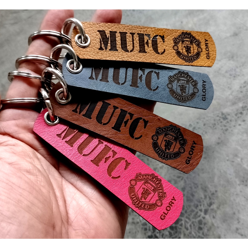 พวงกุญแจ แมนยู Manchester United MUFC พวงกุญแจหนัง PVC เกรด AAA พวงกุญแจแมนยู ยิงโลโก้ด้วยเลเซอร์