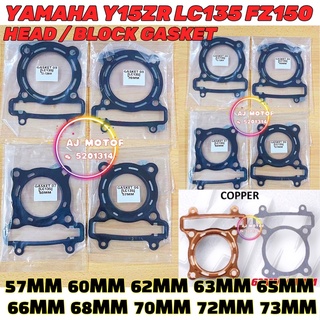 Lc135 FZ150 Y15ZR ปะเก็นหัวบล็อก ทองแดง 57 มม. 60 มม. 62 มม. 63 มม. 65 มม. 66 มม. 68 มม. 70 มม. 72 มม. 73 มม.