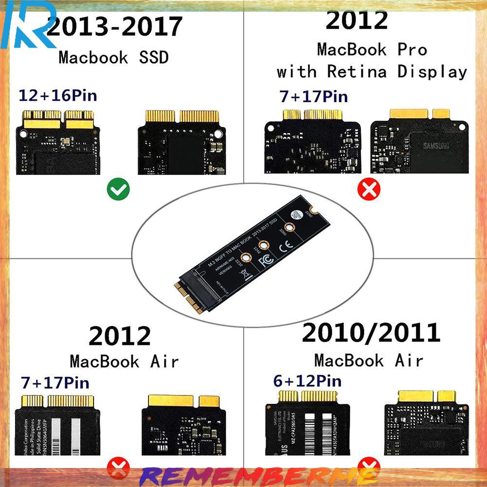 การ ดอะแดปเตอร M 2 Nvme Ssd To ส าหร บ Upgrade Macbook Air 13 17 M 2 Nvme Ssd Shopee Thailand