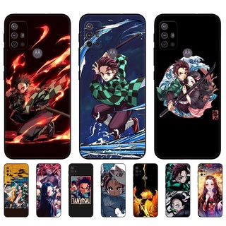 เคสโทรศัพท์ซิลิโคน Tpu แบบนิ่ม ลายอนิเมะ Demon Slayer Kimetsu no Yaiba สีดํา สําหรับ Motorola Moto G 5G Plus G10 G20 G30 G100 5G One 5G