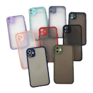 Zเคสขอบสีหลังขุ่นสำหรับไอโฟน ใช้สำหรับ iPhone 6 6s 7 8 Plus + พลัส SE2020 TPU Case เคสซิลิโคน เคสไอโฟน เคสหลังด้านขอบสี
