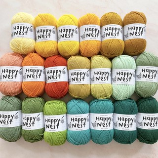 ไหมพรม คอตตอนนม milk cotton yarn 4 ply (สีเขียว ส้ม เหลือง)