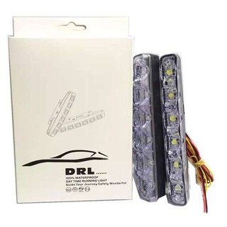 ไฟDaylight 6LED DRL 1คู่ ไฟกลางวัน กลางคืน รถยนต์ กันน้ำ ไฟตักหมอก 12v สีขาว