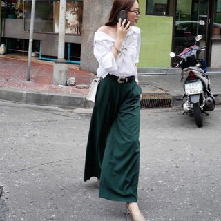 กางเกงแฟชั่นขาบาน เอวสูง รุ่น wide leg pants