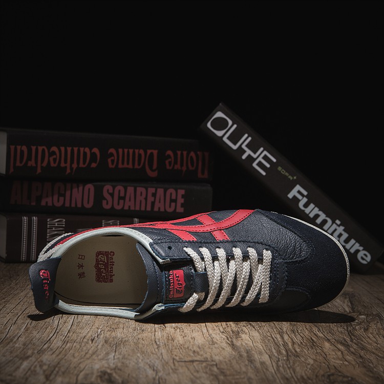 Onitsuka Tiger Th9j4l Navy Red Asics Onitsuka Tiger หนังแกะของแท้