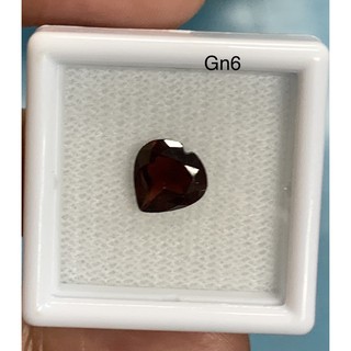 Gn6 โกเมนแดง red garnet นน 1.66 กะรัต ขนาด 8x8x3.4 มิล  รูปทรงหัวใจเจาะ