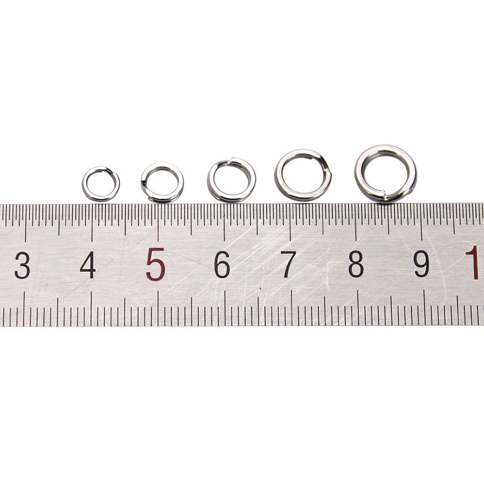 Walk FISH แหวนสเตนเลส แบบคู่ อุปกรณ์เสริม สําหรับตกปลา 50 ชิ้น - รูปที่ 5