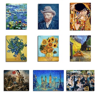 XZ ระบายสีตามตัวเลข 40X50Cm~Famous Paintings Monet Van Gogh~ No Frame Paint By Numbers Toothpast Tube Unframe Wall Art/ Paint By Number/ High Quality Diy Painting By Numbers