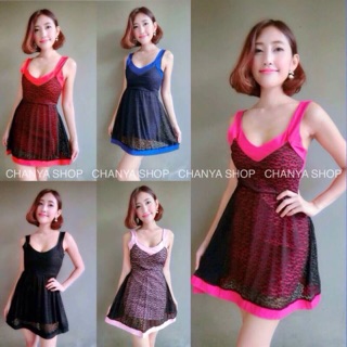 Sexy dress  ชุดกระโปรง ซับในสกินนี่  คอวี โชว์เนินอก สวยๆ