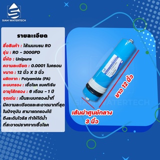 ไส้กรองน้ำ RO Membrane ไส้กรองเมมเบรน Ro 300 GPD ยี่ห้อ UNI PURE