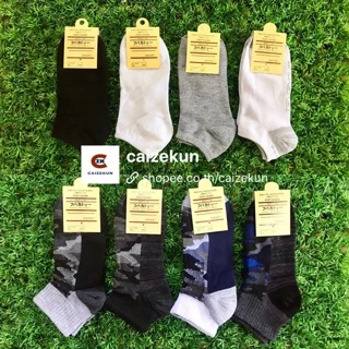 ถุงเท้าข้อสั้นสีพื้น 🔥งานไทย 🔥 แพคกิ้งเตี่ยว พร้อมส่ง🧦size:36-44 ขาว เทา ดำZKSOCKS