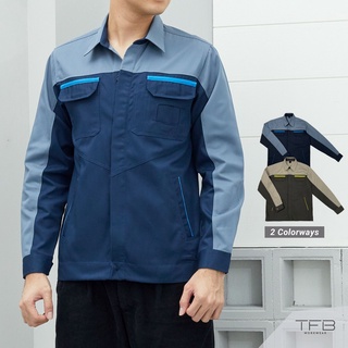 เสื้อช็อป เสื้อช็อปช่าง เสื้อแจ็คเก็ต ติดกระดุม แขนยาว (สีกรม) TFB Workwear