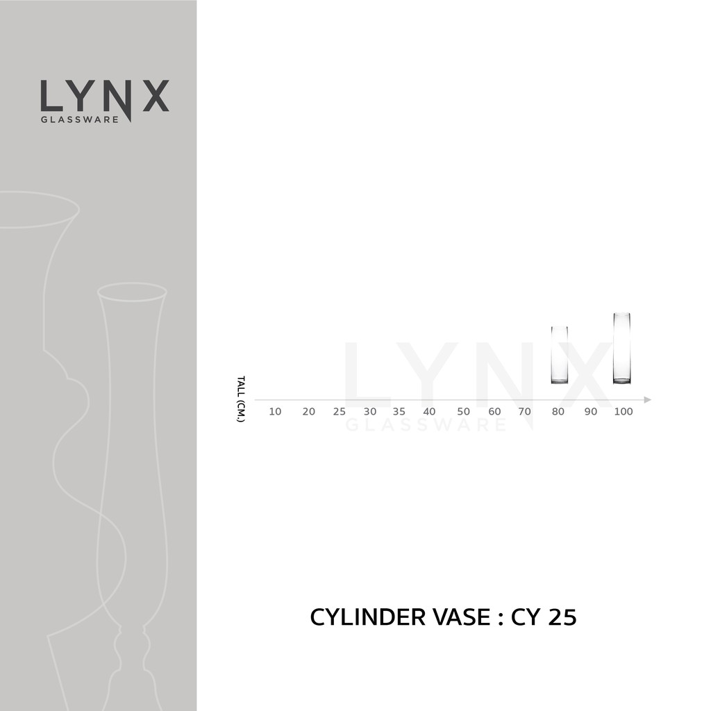 LYNX - CYLINDER VASE 25 - แจกันแก้ว แฮนด์เมด ทรงกระบอก